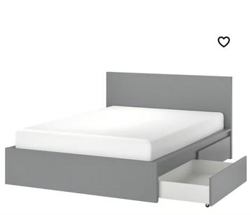 Ikea Malm bed 180x200 incl bedbodems+4 lades,excl matrassen - afbeelding 5