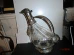 oude kristallen eend karaf  met tinnen versiering, Ophalen of Verzenden