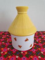 Vintage honingpotje melkglas opaline bijenkorf, Ophalen of Verzenden, Zo goed als nieuw