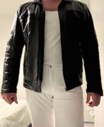 Zwarte leren jas Angelo Litrico XL, Ophalen of Verzenden, Gedragen, Maat 56/58 (XL), Zwart