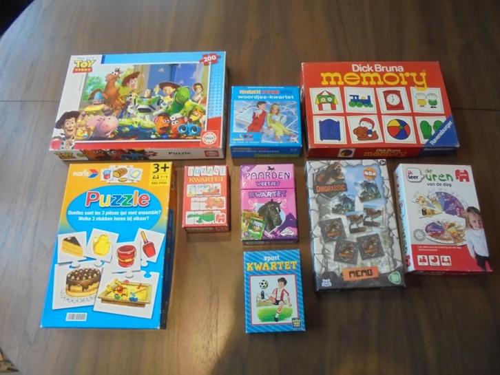 puzzels kwartet memo enz, Kinderen en Baby's, Speelgoed | Kinderpuzzels, Zo goed als nieuw, 2 tot 4 jaar, Meer dan 50 stukjes