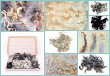  Wolkrullen|Vilten|Poppenhaar|Mohair,Gotland,Leicester|...va beschikbaar voor biedingen