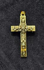 Prachtige antieke 14k 585 gouden kruis met diamant, Ophalen of Verzenden, Zo goed als nieuw, Goud, Goud