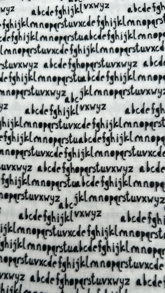 Alfabet hydrofiel katoen, Hobby en Vrije tijd, Stoffen en Lappen, Zo goed als nieuw, Katoen, 120 cm of meer, 30 tot 200 cm, Ophalen of Verzenden