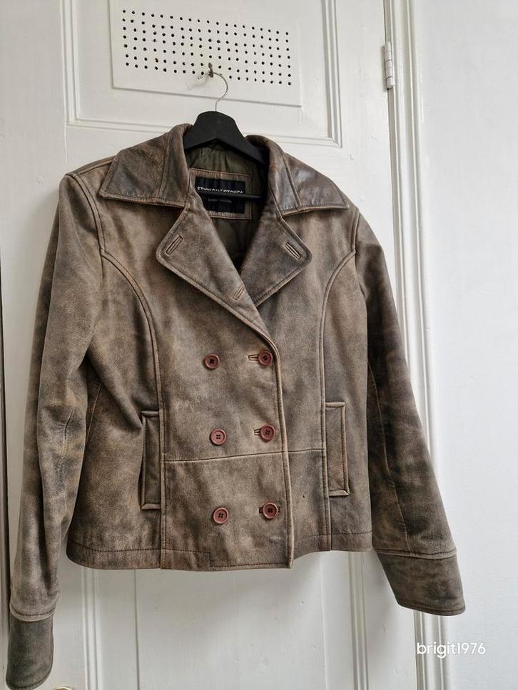 Sticks And Stones leren jas. Mt 42/44., Kleding | Dames, Jassen | Winter, Gedragen, Maat 42/44 (L), Zwart, Ophalen of Verzenden