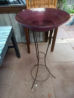 Vintage Plantenstandaard met paarse schaal, Ophalen, Tuin, Gebruikt, Minder dan 60 cm