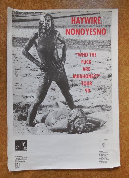 Haywire NoNoYesNo "Who the fuck are Mudhoney?" Tour '90, Verzamelen, Muziek, Artiesten en Beroemdheden, Gebruikt, Poster, Artwork of Schilderij