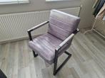 Industriële leren/stalen eetkamer stoelen 4x, Huis en Inrichting, Stoelen, Ophalen, Gebruikt, Zwart, Metaal