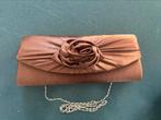 Satijn geplooide evening clutch, Ophalen of Verzenden, Zo goed als nieuw, Zilver, Overige materialen