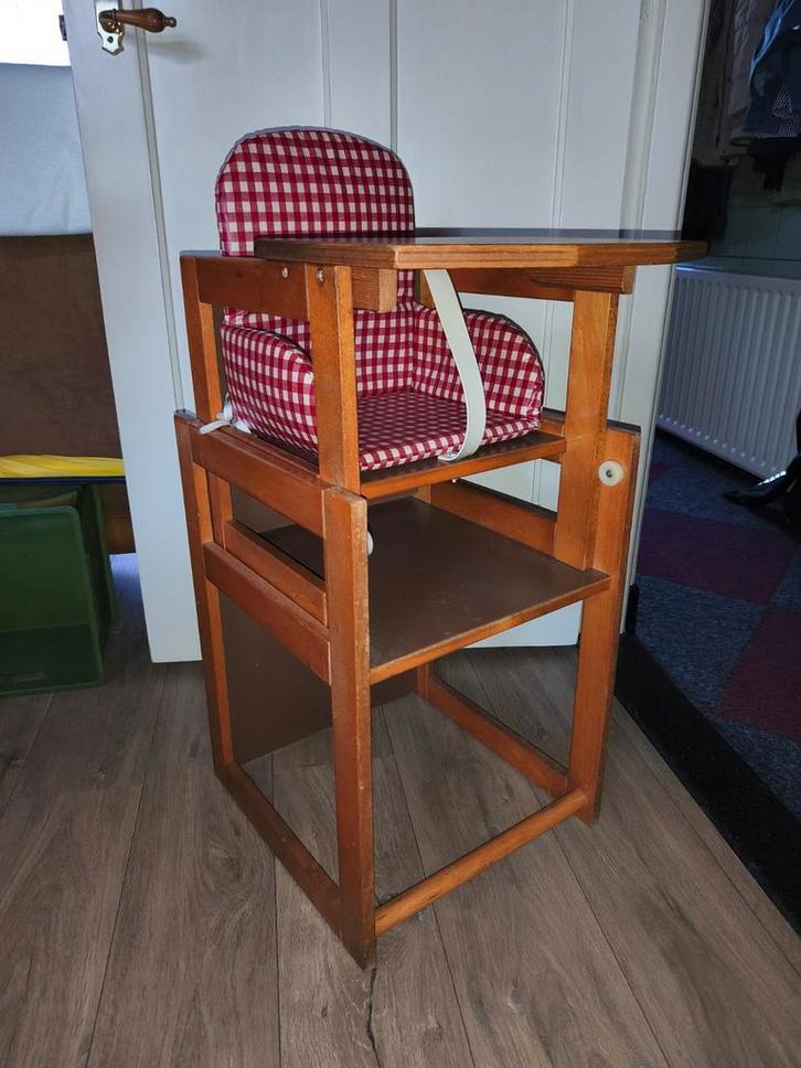 Houten Meegroeistoel met Eetblad, Kinderen en Baby's, Kinderstoelen, Gebruikt, Meegroeistoel, Afneembaar eetblad, Gordel(s), Ophalen