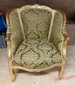 Brocante barok stoelen fauteuil 2 stuks goud en groen, Antiek en Kunst, Ophalen