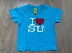 T-shirt I Love Su blauw/wit maat 5-6 jaar, Ophalen of Verzenden, Gebruikt, Jongen of Meisje, Shirt of Longsleeve