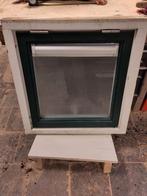 Houten Uitzetraam met Melkglas & Rooster, Ophalen, Gevelraam of Ruit, Gebruikt, Minder dan 80 cm