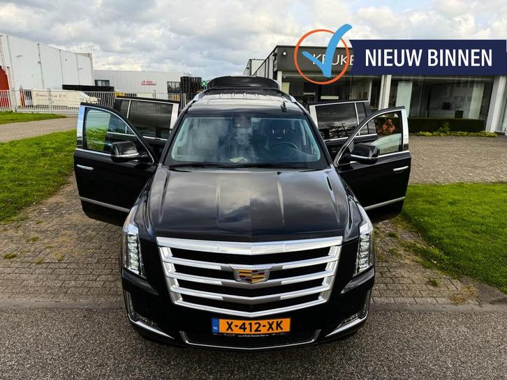 Cadillac Escalade ESV 6.2 V8 LANG 4X4 AWD PLATINUM BLACK V-S, Auto's, Cadillac, Bedrijf, Te koop, Escalade, 360° camera, ABS, Adaptive Cruise Control