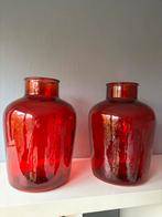 2 grote glazen vazen., Ophalen, Gebruikt, Glas, Minder dan 50 cm