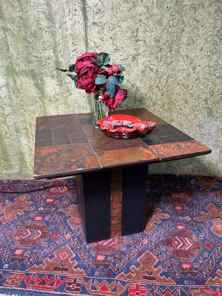 Gratis bezorging! Brutalist Retro vintage coffee table, Huis en Inrichting, Tafels | Salontafels, Gebruikt, 50 tot 75 cm, 50 tot 100 cm