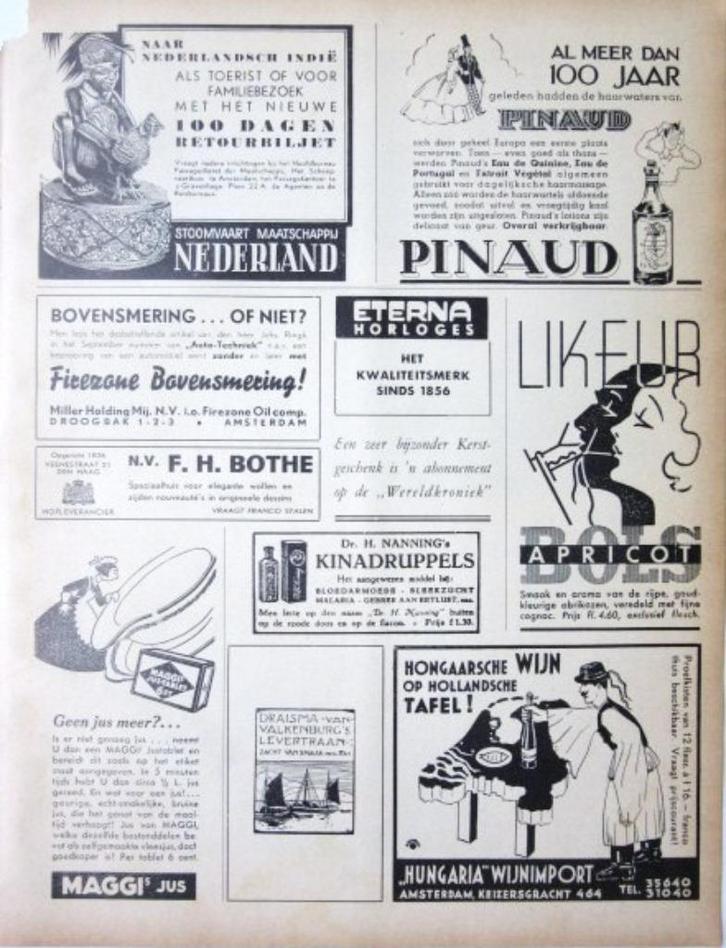 9 bladzijden vintage advertenties reclames uit 1937, Verzamelen, Merken en Reclamevoorwerpen, Gebruikt, Overige typen, Ophalen of Verzenden