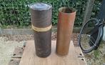 Zeldzame USA WO2 kartonnen container + 105mm HOW huls, leeg., Ophalen of Verzenden, Landmacht, Amerika, Hulzen of Bodemvondsten