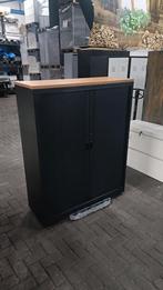 Zwarte metalen roldeurkast archiefkast, Huis en Inrichting, Kasten | Roldeurkasten en Archiefkasten, Gebruikt, 100 tot 150 cm