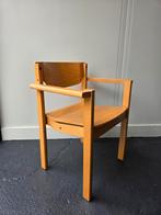 Vintage plywood stoel met armleggers, Ophalen, Gebruikt, Bruin, Vintage