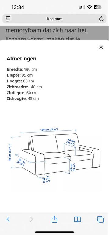 IKEA Kivik Bank + gratis Voetenbank - afbeelding 4