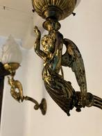 Zeldzame set antieke wandlampen, Ophalen of Verzenden, Gebruikt, Glas