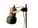 Vintage retro bureaulamp tafellamp hout en metaal, Gebruikt, DJT, Vintage retro midcentury, Ophalen of Verzenden