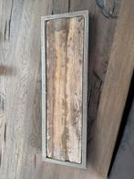 Houten Dienblad met metalen Rand, Ophalen of Verzenden, Gebruikt, Rechthoekig, Hout
