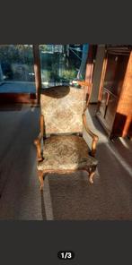 Antieke Fauteuil met Bloemmotief, Ophalen, Gebruikt, Minder dan 75 cm, 50 tot 75 cm