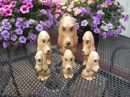 6 delig * SylvaC set * hond # dog # chien * droevige ogen *, Verzamelen, Beelden en Beeldjes, Dier, Ophalen of Verzenden
