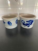Keulse potten 2x, Ophalen of Verzenden, Zo goed als nieuw, Rond, Minder dan 25 cm