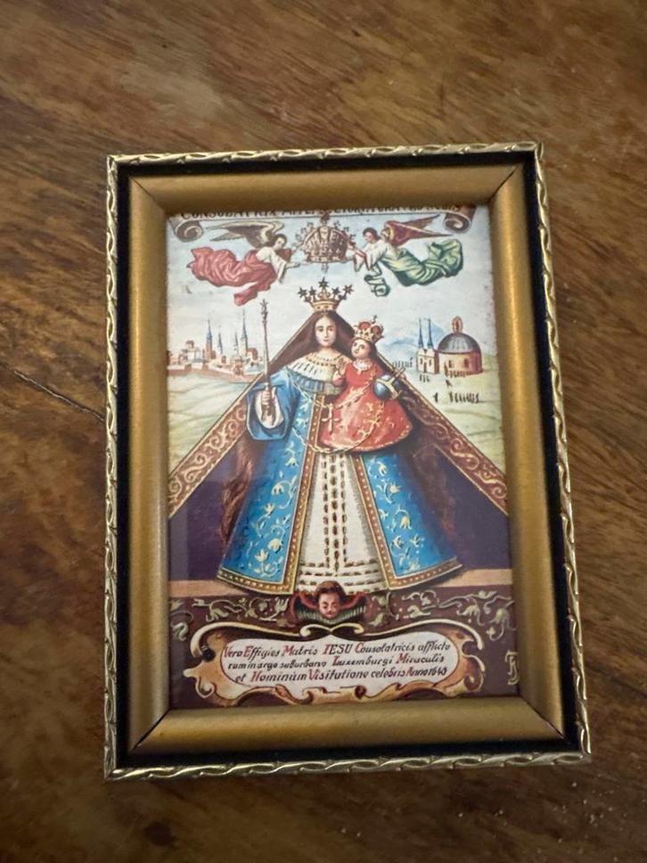 Oude religieuze prent in lijst Kevelaer, Antiek en Kunst, Antiek | Religie, Ophalen of Verzenden