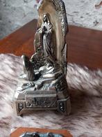 Antieke jacquard speeldoos  muziekdoos Maria beeld, Ophalen of Verzenden