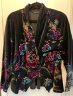 Vintage jaren 80 fluwelen jasje met peplum maat 40, Maat 38/40 (M), Zwart, Ophalen of Verzenden, Jasje