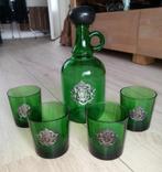 Vintage Whisky set van groen glas, Ophalen of Verzenden