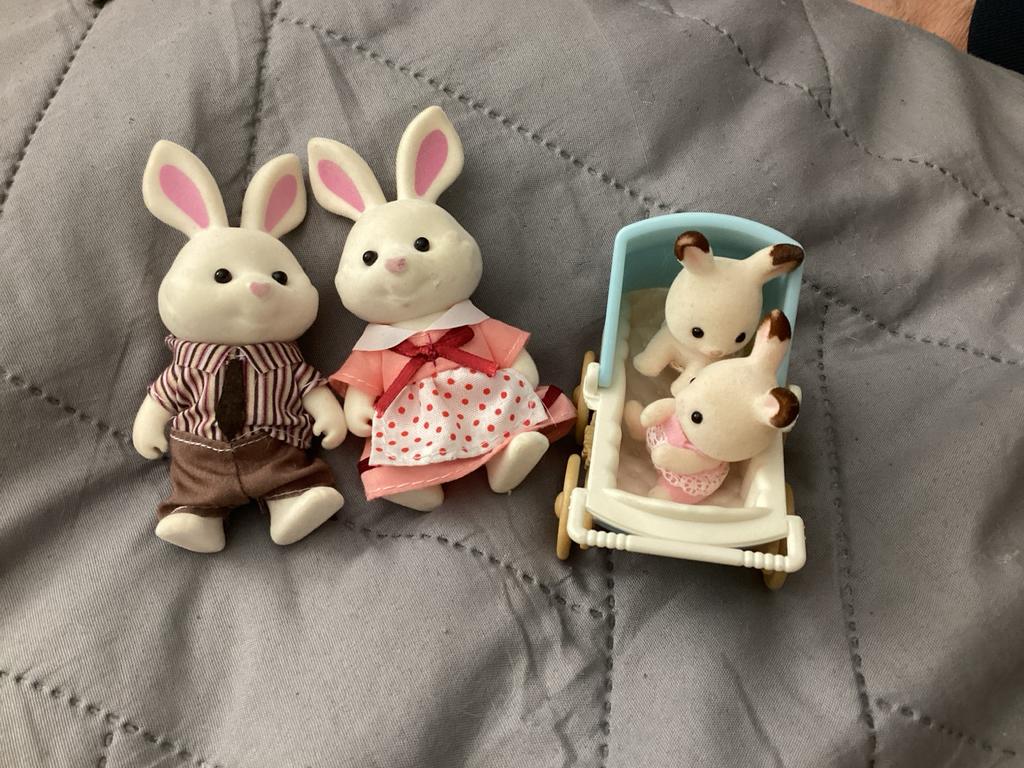 Schattige Sylvanian Families Konijnen Familie met Kinderwage, Ophalen, Nieuw, Overige typen