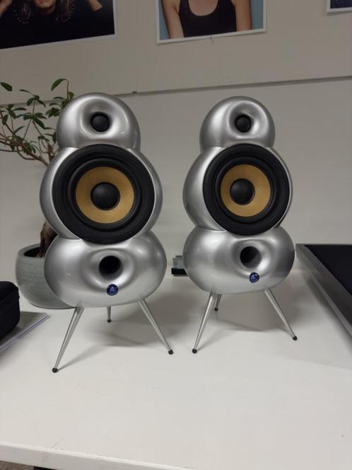Blueroom Minipods set - Zilver - incl. Sputnik pootjes, Audio, Tv en Foto, Luidsprekers, Zo goed als nieuw, Front, Rear of Stereo speakers