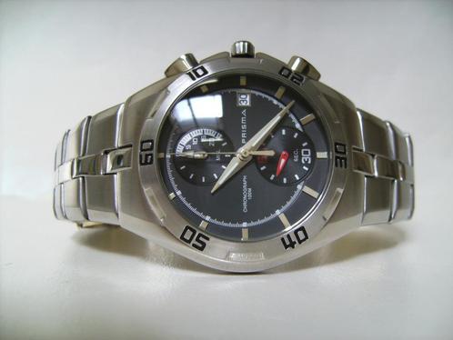 Prisma Chronograaf 100 M, Sieraden, Tassen en Uiterlijk, Horloges | Heren, Nieuw, Polshorloge, Overige merken, Staal, Staal, Ophalen of Verzenden