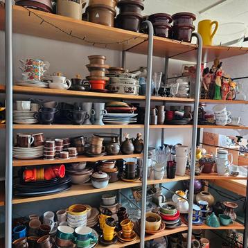Grote partij vintage servies keramiek glas decoratie  beschikbaar voor biedingen