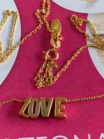 Omotionals verguld kettinkje met vergulde LOVE letters, Verzenden, Nieuw, Goud, Overige materialen