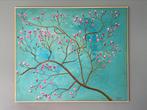 Groot kleurrijk schilderij, Magnolia’s 120X100 cm, Ophalen of Verzenden