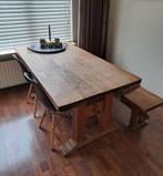 Originele kloostertafel met bankje., Huis en Inrichting, Tafels | Eettafels, Ophalen, Gebruikt, Rechthoekig
