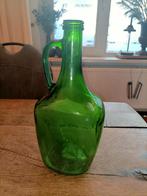 Prachtige groene gis fles vaas (1), Huis en Inrichting, Woonaccessoires | Vazen, Minder dan 50 cm, Groen, Glas, Ophalen of Verzenden
