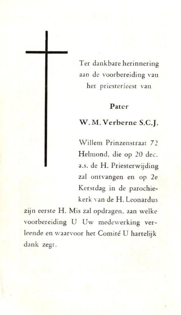 Verberne W.M. Helmond, Ophalen of Verzenden