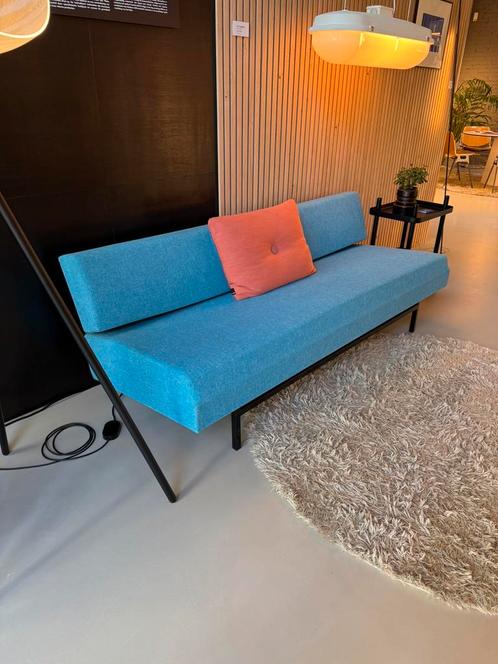 Rob Parry vintage bank blauw, Huis en Inrichting, Banken | Bankstellen, Gebruikt, Rechte bank, Tweepersoons, 150 tot 200 cm, 75 tot 100 cm