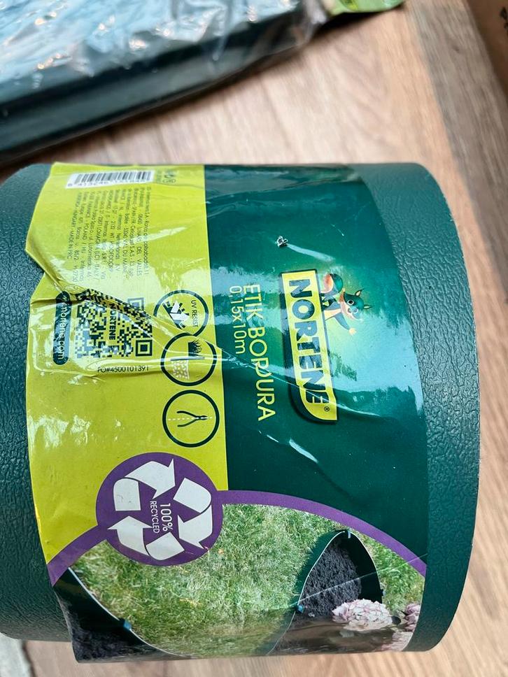 Nortene Etik Border met Pinnen - 0.15x10m, Tuin en Terras, Bielzen en Borders, Nieuw, Border, Kunststof, Minder dan 25 cm, 200 cm of meer