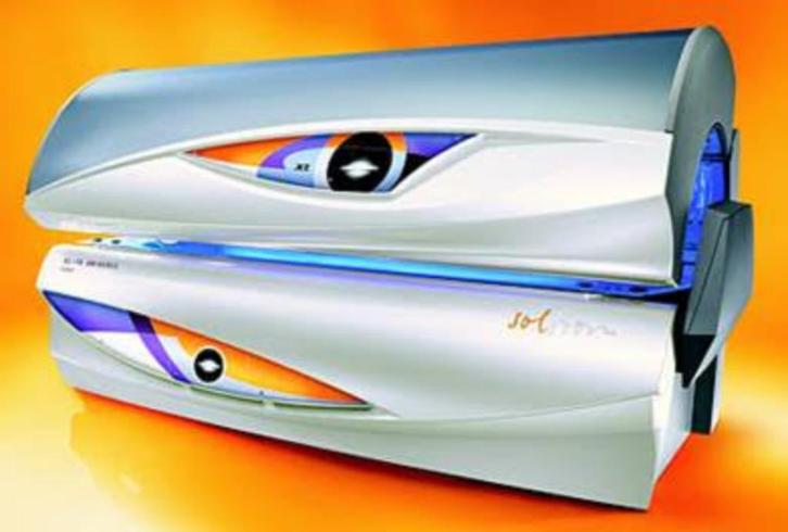 Soltron XL70 Comfort White Occasion, Witgoed en Apparatuur, Zonnebanken en Gezichtsbruiners, Gebruikt, Zonnebank dubbelzijdig