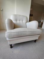 Vintage Fauteuil met Stoffen Bekleding, Huis en Inrichting, Fauteuils, Ophalen, Hout, Gebruikt, Vintage