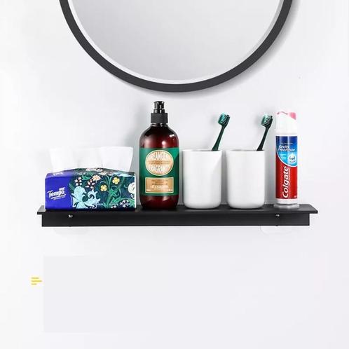 Wandplank Zwart - Metaal - Wandrek Muur - Industrieel 50cm, Huis en Inrichting, Woonaccessoires | Wandplanken en Boekenplanken