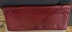 Vintage clutch - 2 vaks - zacht leer -35x14cm -bordeaux rood, Ophalen of Verzenden, Gebruikt, Rood, Avondtasje